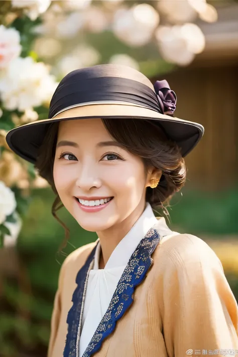 87 years old、smile、beautiful、The elegant and sophisticated clothing of the upper class of Chosun、Shining eyes、stare、