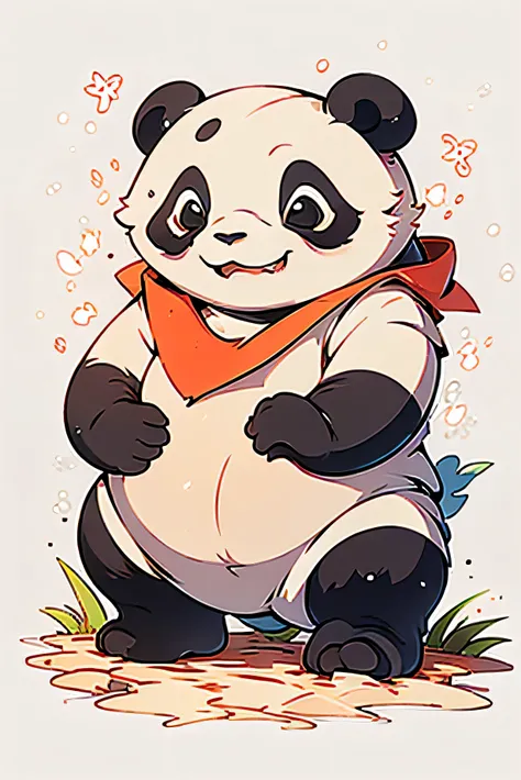 masterpiece, coloring-book, lineart, perfect lineart, comic style, cute pandas in adventurous fantasy setting