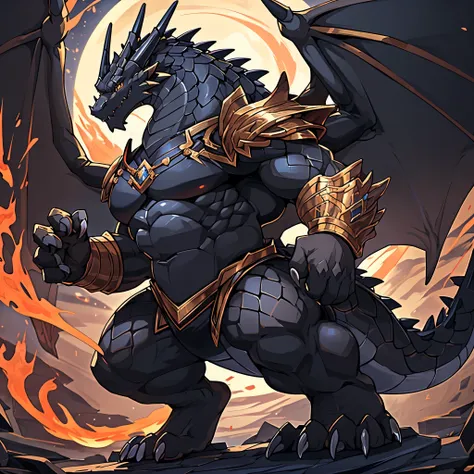 (The tyrannical and powerful Black Dragon King,Wearing modern black and gold armor:100),(Large dragon body,Majestic wingspan,Sharp dragon claws,Thick dragon tail,The huge black dragon king,Huge dragon claw:2),Strong physique,(Blue Dragon Flame:2),Blood Moo...