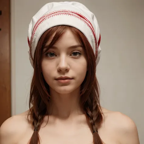 Girl White Skin hair Red with bonnet
