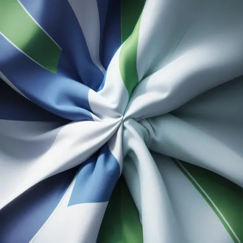 you can generate an image of a flag with a white four-pointed star in the middle of the flag blue background, uma faixa verde na vertical em cada lado da bandeira e uma fina faixa branca entre as partes verde e azul