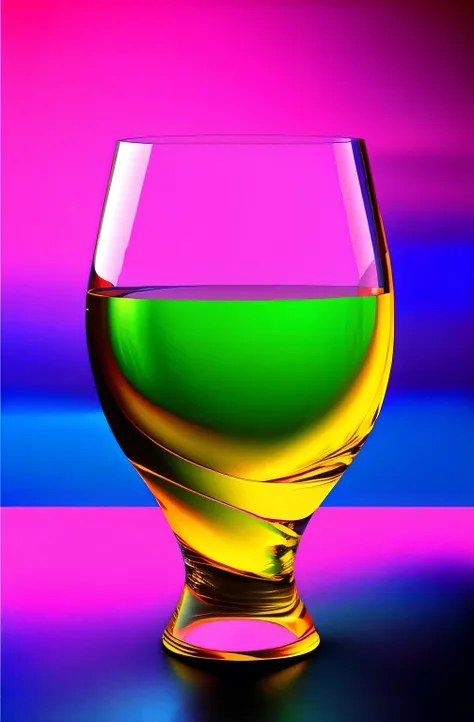 surreal glass shape, liquid glass, chromatic aberration, broken prism, refraction, light caustics, detailed illustration