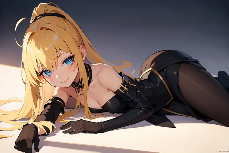 Safe for work, masterpiece, best quality, solo, 1 girl, facing forward, looking at camera, (young female body:1.4), ( medium small breasts), golden yellow hair, extra long hair, blunt bangs, crystal blue eyes, very detailed eyes, castle ballroom background...