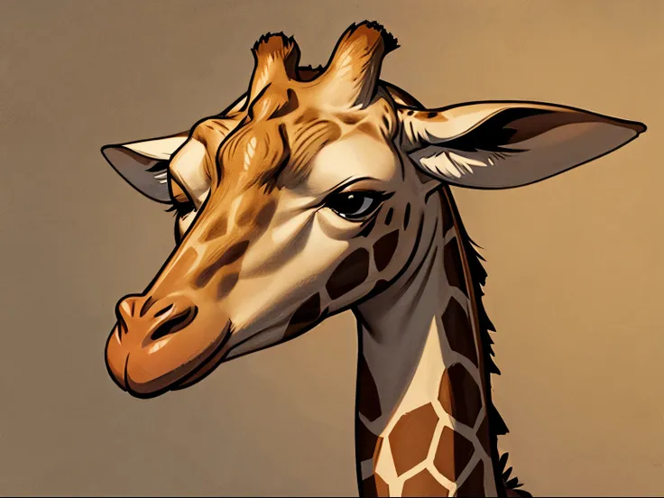 
a giraffe centered in 2d drawing