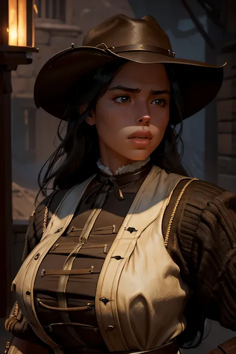 hyper realistic 1girl in old west clothing, fantasy art, photorealistic, dynamic lighting, artstation, highly detailed face, 4k,...