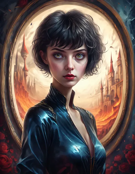 (best quality, high resolution, masterpiece:1.2), female, 20 years old, surrealism, seductive and sensual, artwork, short hair ### illustrate - "(best quality, high resolution, masterpiece:1.2)" These tags indicate that the generated image has the best qua...