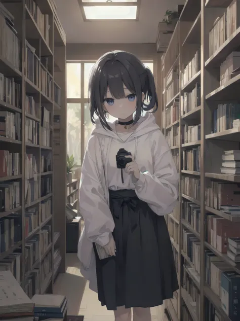 Night Library。As if to break the silence、The beautiful girl Saori was buried under a huge pile of documents.。Pulling old books off the shelves、In the dim light of the flashlight, I followed each letter.。Sudden、I felt a presence creeping up behind me.、振り返るa...