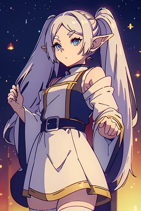 White hair in twin tails　Elf Girl