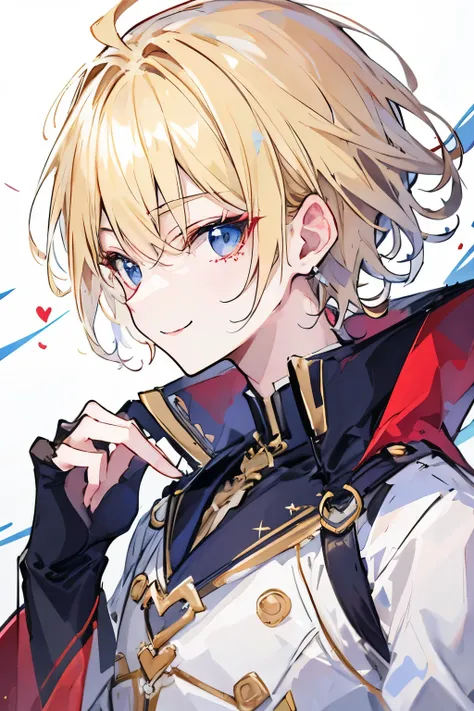 ((highest quality)),地雷系♂男子、Blonde short cut、Handsome、
With a smile、Oblique profile、alone