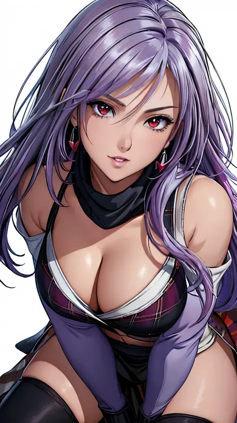 red eyes with slit pupils, (highest quality, masterpiece painting:1.3), immature woman, 16 years old, (half body shot), masterpiece, ultra high resolution, (Photoreal:1.0), ((light purple hair)),straight hair, beautiful shining hair, white and shining skin...