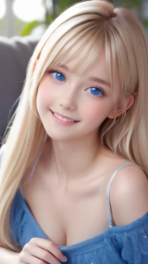 beautiful white and shining skin、blonde hair that changes color depending on the light、bangs between eyes obstruct vision、shiny ...