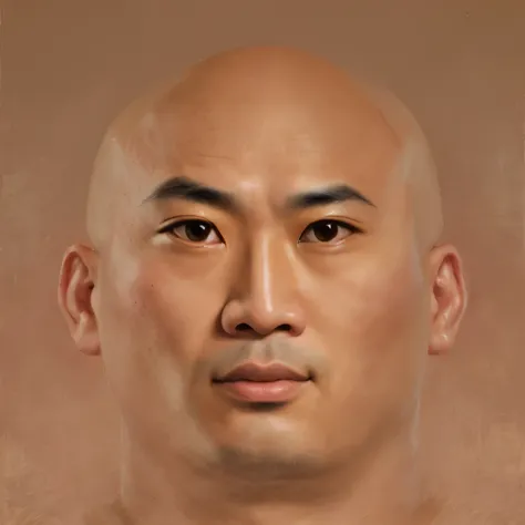 arafed man with a bald head and a bald face, south east asian with round face, asian face, inspired by Ding Guanpeng, ruxing gao, inspired by Ding Yunpeng, jinyiwei, korean symmetrical face, inspired by Bian Jingzhao, inspired by Xie Huan, kim jung gi, det...