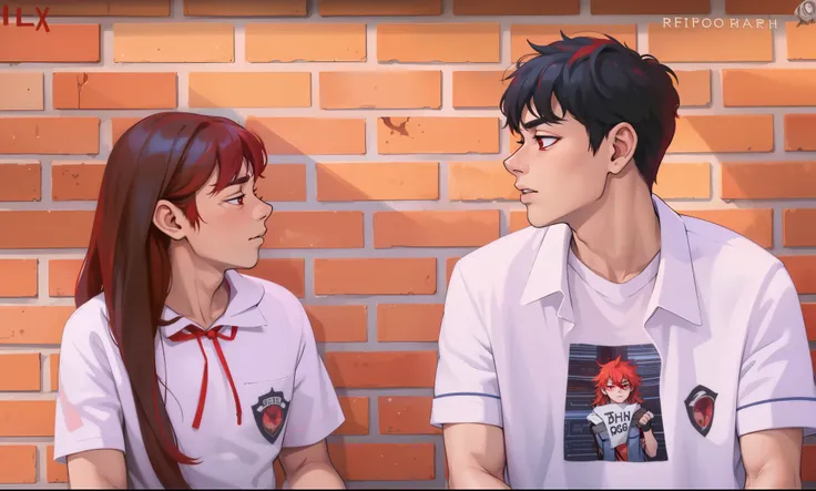 young 17 year old man is scared worried is scared has red hair red eyes