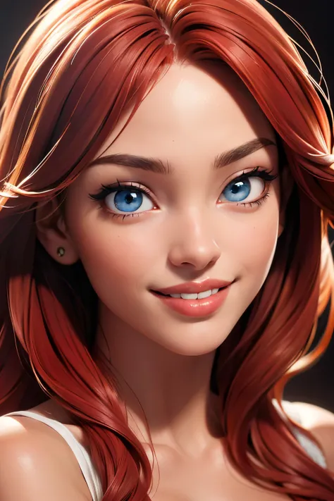 (sexy happy coy smile, red haired young woman,perfect body,posing,model, cleavage,stage,luxury hall),(oil painting),(detailed face,beautiful eyes,detailed lips),(best quality,highres:1.2),(realistic),(portrait),(vibrant colors),(soft lighting) 22 year old,...