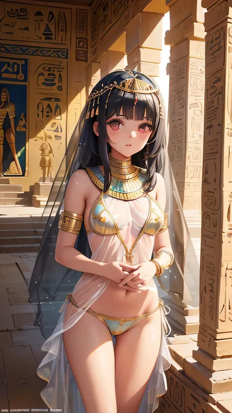 All intricate details: "(MahabharataPunkAI, ((see through, short clearswimsuit)), tan skin, beautiful, Egypt style, egypt girl, cute, 1 girl view, ((+18)),random angle shot)"