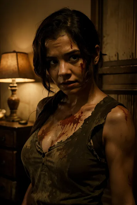 Supper an image of the zombified character Rosita Espinosa from the series The Walking Dead 