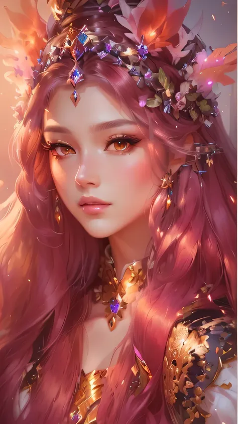 Close-up of a long-haired woman wearing a crown, ((Beautiful Fantasy Empress)), 8k high quality detailed art, Fantasy art style, Beautiful Fantasy Empress, beautiful Fantasy Portrait, Beautiful fantasy art portrait, Beautiful character drawings, Gweiz-styl...