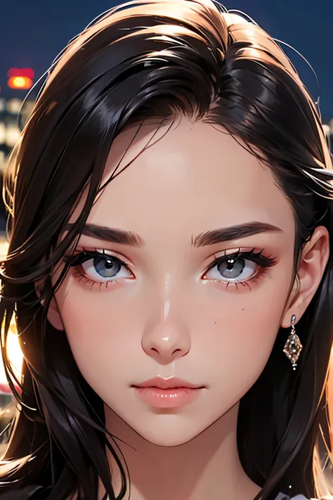 highest quality、High resolution、Detailed Background、(Beautiful face in every detail:1.4)、Anatomically correct、(Detailed facial expressions)、(fine grain:1.2)、Beautiful Madame in her 50s、(Highly detailed face:1.4)、Stroking hair back、Brown Hair、Black Hair、Lon...