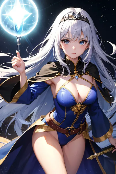 （（（highest quality、first-clasasterpiece、Normal body、8k、Detailed face、Ultra-precision、Normal hand、Normal finger、５Finger、）））Brightly colored hair、Rainbow black silver hair、Small breasts、Beautiful body、Beautiful woman、Brave、Braveの剣、光のBrave、Sword of Light、聖なるB...