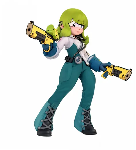 A girl，Technology，Holding a gun