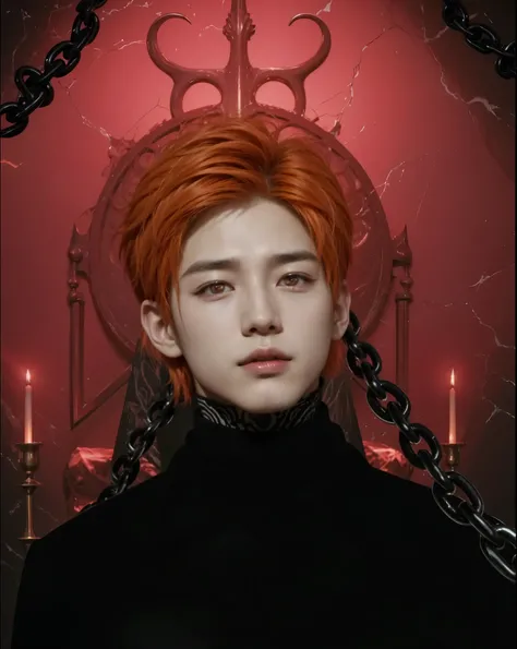 Hyunjun hur actor y idol de kpop mas realismo en el cabello y ropa hair orange