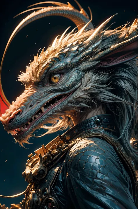 Complex 3D rendering of [[a highly detailed head of a dragon]]、150mm、Beautiful studio soft lights、Rim Light、Vivid details、head of a dragon、[[a highly detailed head of a dragon]]、surrealistic、dragon、octan render、8K、top-quality、​masterpiece、illustration、[[a ...