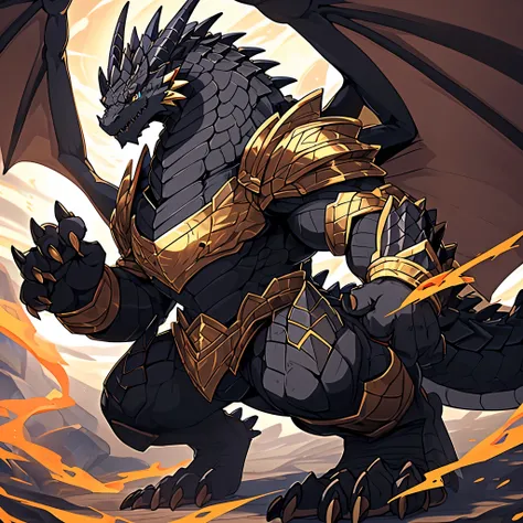 (The tyrannical and powerful Black Dragon King,Technological blue、Golden armor:10),(Large dragon body,Huge size,Black and gold pupils,Majestic wingspan,sharp dragon teeth,Sharp dragon claws,Huge paws,Huge dragon claw,Thick dragon tail,Ferocious dragon head...