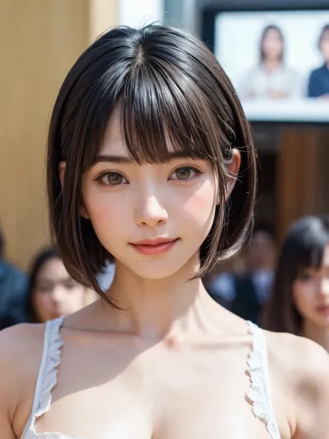 (software:1.8、masterpiece, highest quality),1 girl, alone, hyper Realistic, Realistic,Realistic, Looking at the audience, Light brown eyes:1.4,Brunette Short Bob Hair with highly detailed shiny hair, Brightly colored winter clothes, Lepangas:1.4), Outdoor,...