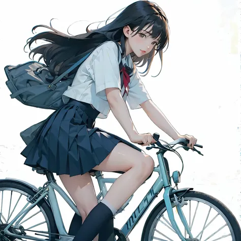 (masterpiece, highest quality:1.2),  riding a bicycle,