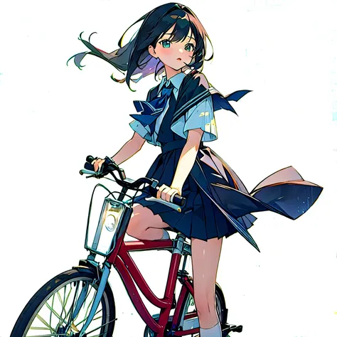 (masterpiece, highest quality:1.2),  riding a bicycle,