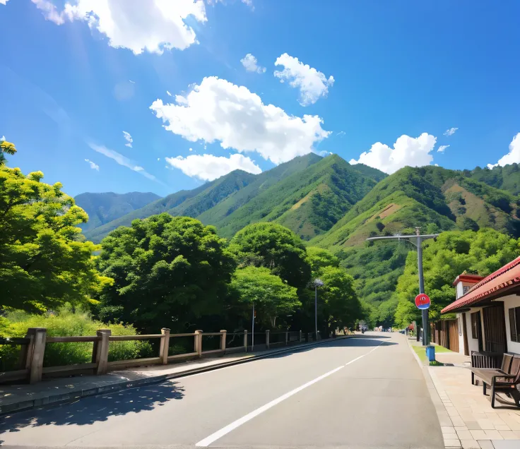 Beautiful scenery、In town、sunny、blue sky