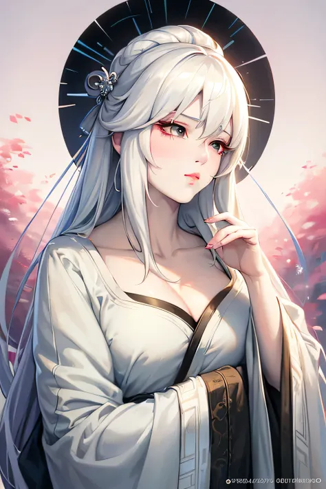 a close up of a woman with white hair and a white mask, beautiful character painting, guweiz, artwork in the style of guweiz, white haired deity, by Yang J, epic exquisite character art, stunning character art, by Fan Qi, by Wuzhun Shifan, guweiz on pixiv ...