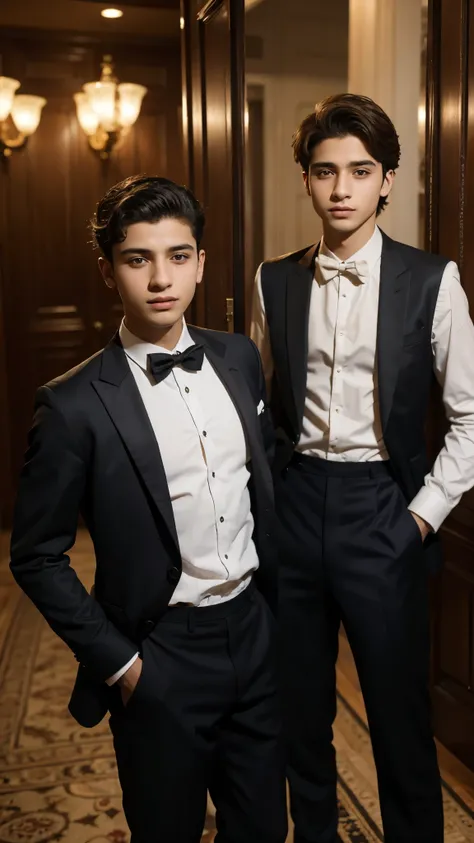 Hay un hombre con traje y corbata posando para una foto., around 19 years, taken in the early 2020s, riyahd cassiem, 18 years, mohamed chahín, tommy 16 years old, jovencito, 16 years old, cara perfecta y chico, taken in the late 2000s