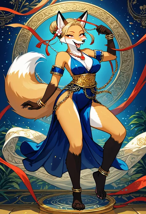 top quality, ancient Chinese beauty(highly detailed beautiful face and eyes)absurdres, perfect anatomy((beast woman, solo focus)) (((furry))) (furry anthro:1.7) ((((Furry body, fox facial features, fox body features)))) ((foxs muzzle, very detailed body fu...