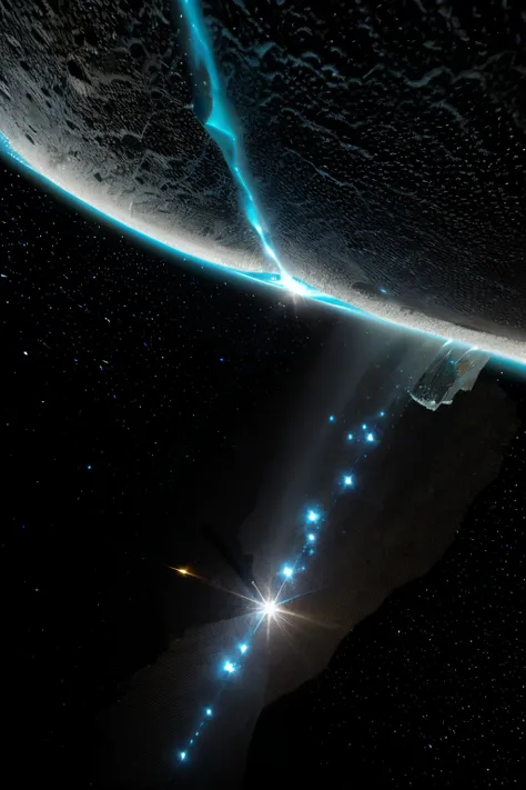 Un cometa compuesto por hielo y polvo pasando sobre la tierra