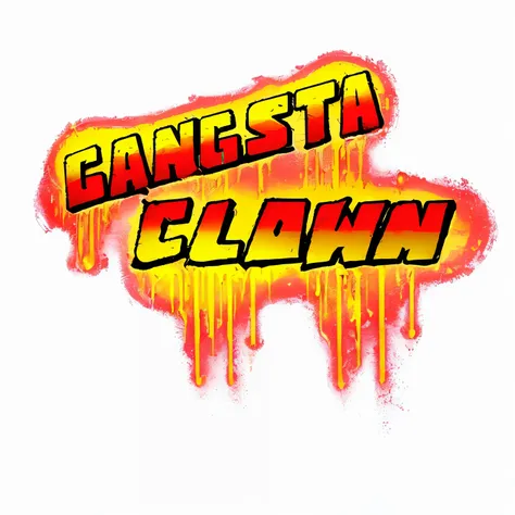 a close up of a red and yellow logo with a yellow logo "GANGSTA CLOWN", album art, gangsta rap, official artwork, clown, of a gang of circus clowns, gta, (((((((no glow))))))), gta chinatown pop art style, gangster, cgsocietywlop, album cover, promotional ...