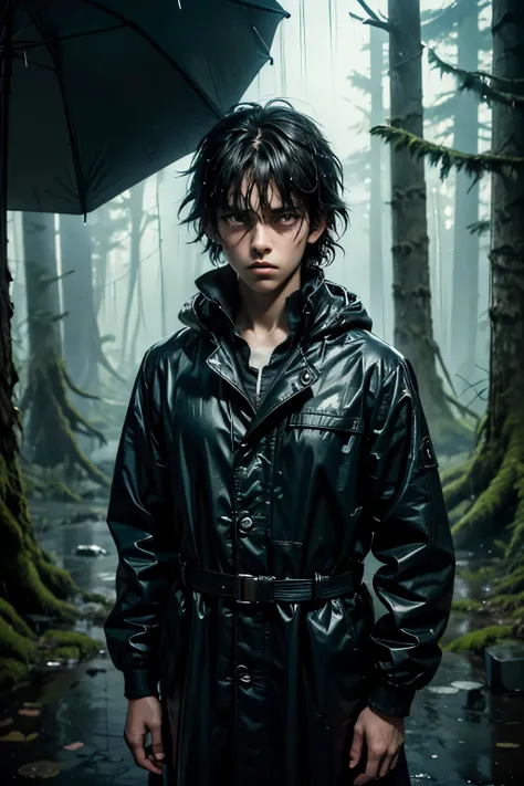 masterpiece, superfine illustration, best quality, 1boy, , (8 years old), solo, cute, semi long black hair, (messy hair:1.3), ra...