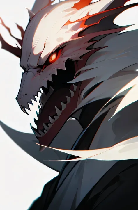 A hollow mask from Bleach but more draconic form