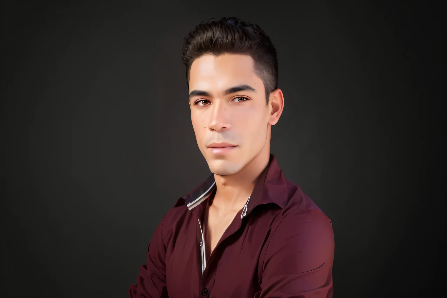 Homem de camisa marrom posando para foto, David Marquez, headshot, studio portrait photo, André Rios, foto de perfil com headshot, headshotgraph, Christian Orrillo, headshot portrait, retrato no meio da foto, retrato de alta qualidade, Andre Gonzalez, prof...