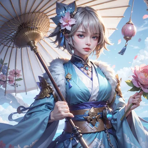 a close up of a 4 girls  ,blonde hair , big booobs ,  shadowbringers cinematic, 4 k detail fantasy, a beautiful fantasy empress, game cg, xianxia fantasy, xianxia hero, 2. 5 d cgi anime fantasy artwork, cinematic goddess close shot, ruan jia and artgerm, w...