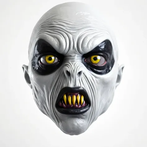 Creature mutant Black eyes 3d made of plastic bizarre disgusting strange 3d White background 