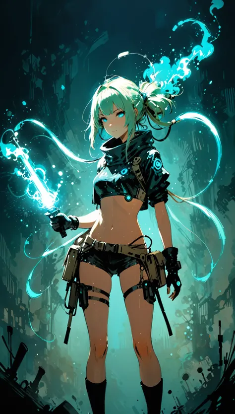 (in style of Ashley Wood:1.2),
Chemiluminescence,1girl,