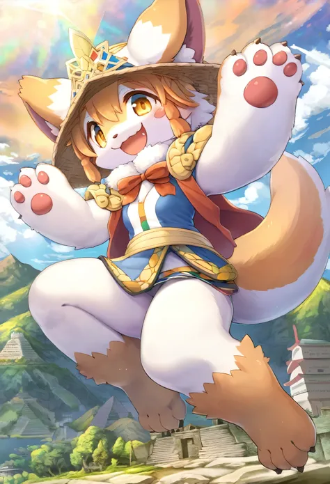 super high resolution, detailed background, World Heritage Site, Happy, joyful, absurdres(Photos of solo travelers)(kemono, furry anthro),