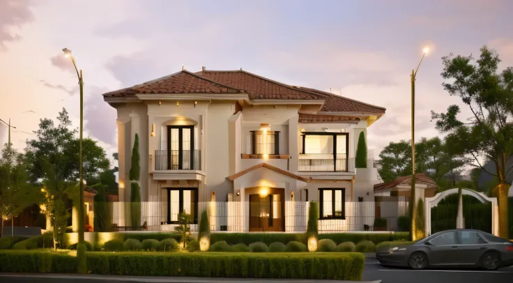 Mediterranean villa in the city, realistic, luxury