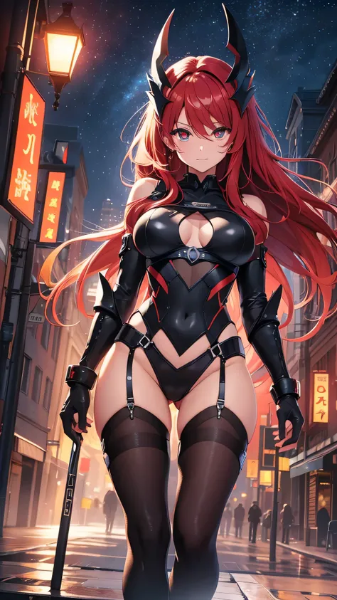 Highest quality、Highest quality、Masterpiece、girl((Metal body,Age 25、as soon as、Highest Bust、Medium Bust、Wide open chest、Red glowing eyes、Black Ear、Red Mesh、Disheveled Hair、Loincloth、thin、The best valley、Open chest、Luminous Wristbands、hair ornaments、Full bo...