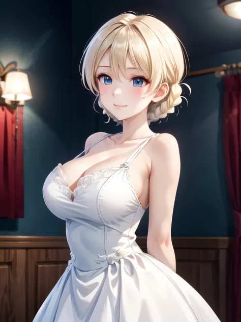 masterpiece,highest quality,high resolution,super detailed,bbdarjeeling,short hair,braiding,bangs,smile、closed mouth、absolute re...