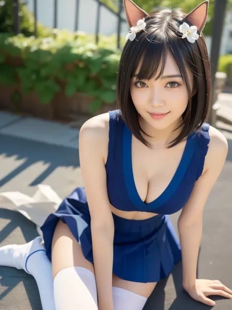 (Highest quality: 1.5), (Realistic: 1.5), (1 person: 1.5), Highly detailed, High resolution, 8k, slightly saggy medium breasts, Natural colored lips, Cute smile, Japanese woman, 20 year old girl, beautiful and graceful features, perfect and beautiful face,...