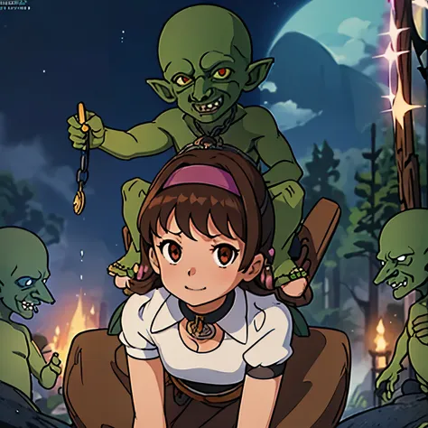 masterpiece, (((goblinriding, a goblin is riding a girl))), goblin, mutiple goblins, goblins, (((all fours))), 1girl, (dress:1.1...