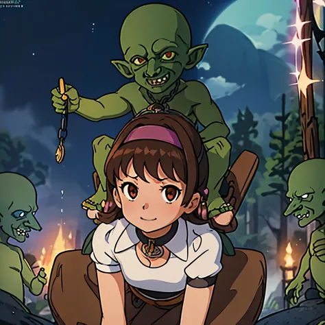 masterpiece, (((goblinriding, a goblin is riding a girl))), goblin, mutiple goblins, goblins, (((all fours))), 1girl, (dress:1.1...