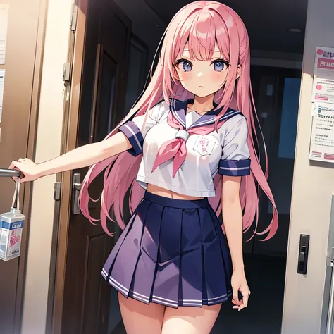 A pink-haired high school girl in a sailor uniform receives a vaccination、A man grabs your arm、Take the syringe and stick it into your upper arm.。.